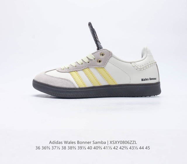 复古前卫都占了 联乘英国设计师品牌Wales Bonner x Adidas WB Samba WB日产系列经典复古低帮休闲运动慢跑鞋货号 ID0217尺码 3