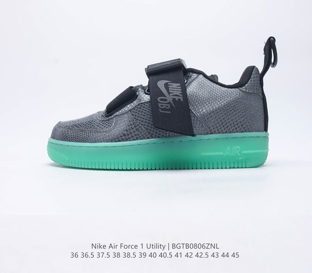 真标 带半码 NIKE 耐克 Air Force 1 Utility 空军一号 机能风低帮运动休闲板鞋 货号 AV2040 001码数 36 36.5 37.5