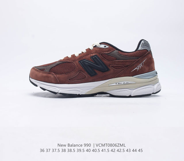 新百伦 New Balance NB990 V3系列 高端美产990系列简约经典舒适百搭时尚复古休闲鞋缓震透气跑步鞋该鞋款采用MCD Motion Contro