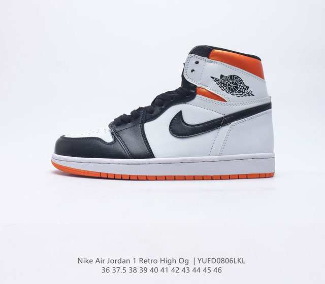 耐克 Nike Air Jordan 1 Retro High OG 乔丹一代篮球鞋复刻运动鞋 皮面高帮板鞋的设计灵感源自运动夹克 带你重温入选球队时刻 采用经