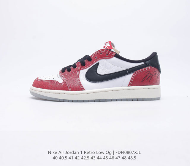 公司级 新货AJ1 低帮 芝加哥 联名款 乔丹之子 Trophy Room x Air Jordan 1 Low OG 乔1 低帮文化休闲板鞋 一线大厂出品 尺