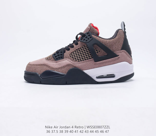 耐克 乔丹Nike Air Jordan 4 AJ4代复古休闲运动文化篮球鞋 秉承轻量化的速度型篮球鞋设计思想完成设计 降低重量的同时提升舒适度 中底延续前作使