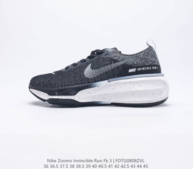 耐克 NIKE ZOOMX INVINCIBLE RUN FK3 马拉松 轻量休闲运动慢跑鞋 机能风格运动鞋 跑步鞋搭载柔软泡绵 在运动中为你塑就缓震脚感 设计