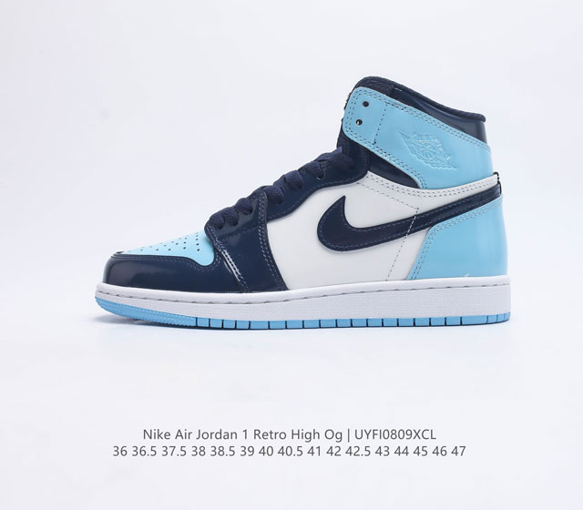 耐克 Nike Air Jordan 1 Retro High OG 乔丹一代篮球鞋复刻运动鞋 皮面高帮板鞋的设计灵感源自运动夹克 带你重温入选球队时刻 采用经