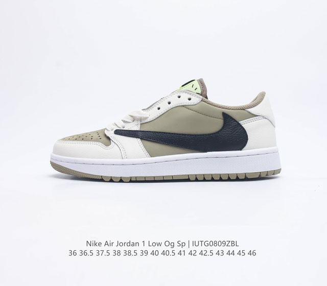 耐克运动鞋 NIKE Air Jordan 1 Low OG Sp 倒勾 低帮篮球鞋 AJ1 乔丹1代 aj1 乔1 反向脚趾复古运动鞋 亮点之处在于鞋侧的倒置