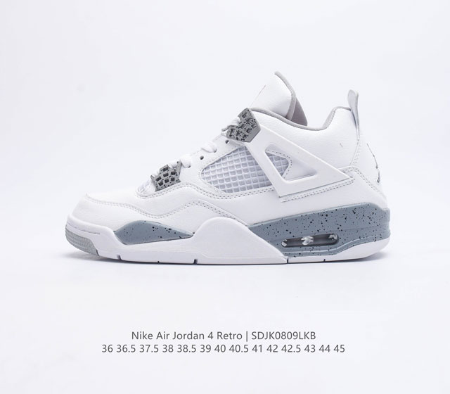 耐克 乔丹Nike Air Jordan 4 AJ4代复古休闲运动文化篮球鞋 秉承轻量化的速度型篮球鞋设计思想完成设计 降低重量的同时提升舒适度 中底延续前作使