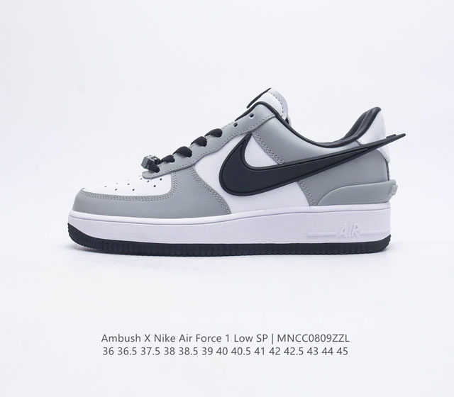 Ambush x Nk Air Force 1'07 Low 耐克 空军一号 AF1 低帮休闲板鞋 鞋面采用了优质原厂皮革标志性的 Swoosh 延伸至鞋跟之外