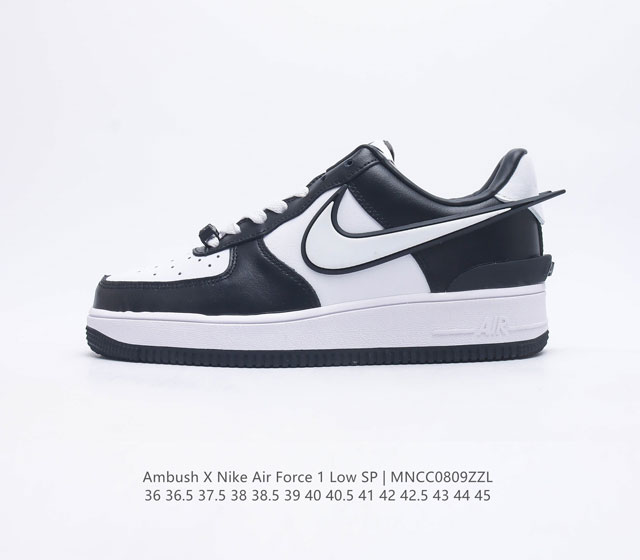 Ambush x Nk Air Force 1'07 Low 耐克 空军一号 AF1 低帮休闲板鞋 鞋面采用了优质原厂皮革标志性的 Swoosh 延伸至鞋跟之外