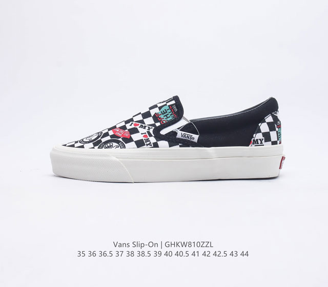 万斯 Vans Classic Slip-On 范斯经典低帮百搭一脚蹬休闲板鞋帆布情侣鞋码数 35-44 硫化半码编码 GHKW810ZZL