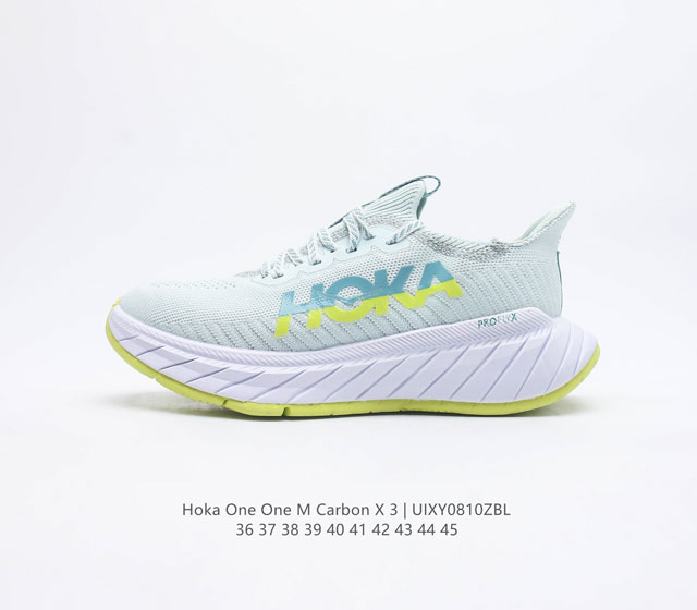 HOKA ONE ONE 正品男女鞋 HOKA Carbon X 3 网红款减震避震缓冲 卡奔X3竞速跑步鞋CarbonX3针对上一代工程网纱面料进行了革新升级