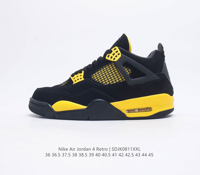 公司级 耐克 乔丹Nike Air Jordan 4 AJ4代复古休闲运动文化篮球鞋 秉承轻量化的速度型篮球鞋设计思想完成设计 降低重量的同时提升舒适度 中底