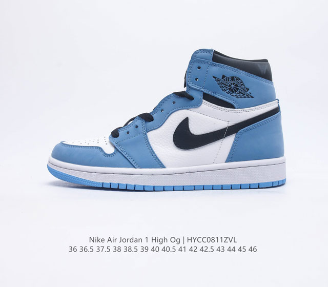 耐克 Nike Air Jordan 1 Retro High OG 乔丹一代篮球鞋复刻运动鞋 皮面高帮板鞋的设计灵感源自运动夹克 带你重温入选球队时刻 采用经