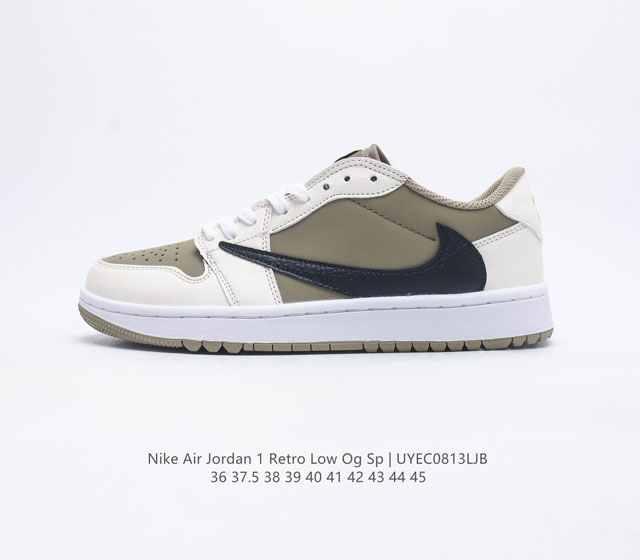 当红嘻哈歌手特拉维斯 斯科特联乘路易威登Louis Vuitton x Travis Scott x Nike Air Jordan 1 Low OG SP D