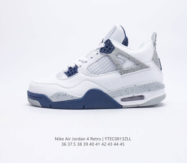 耐克 乔丹Nike Air Jordan 4 AJ4代复古休闲运动文化篮球鞋 秉承轻量化的速度型篮球鞋设计思想完成设计 降低重量的同时提升舒适度 中底延续前作使