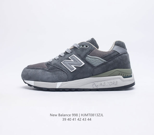 新百伦 New Balance 998 原装版本复古男士运动鞋休闲板鞋厚底增高鞋市面独家最正确版本3M反光复古慢跑鞋 ENCAP缓震中底 原盒原标 天猫京东平台