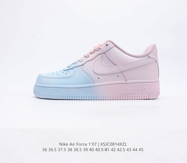 公司级Air Force 1 07 Low 原楦头原纸板 打造纯正空军版型 粉蓝渐变#专注外贸渠道 全掌内置蜂窝气垫 #原盒配件 原厂中底钢印 拉帮完美 官方同