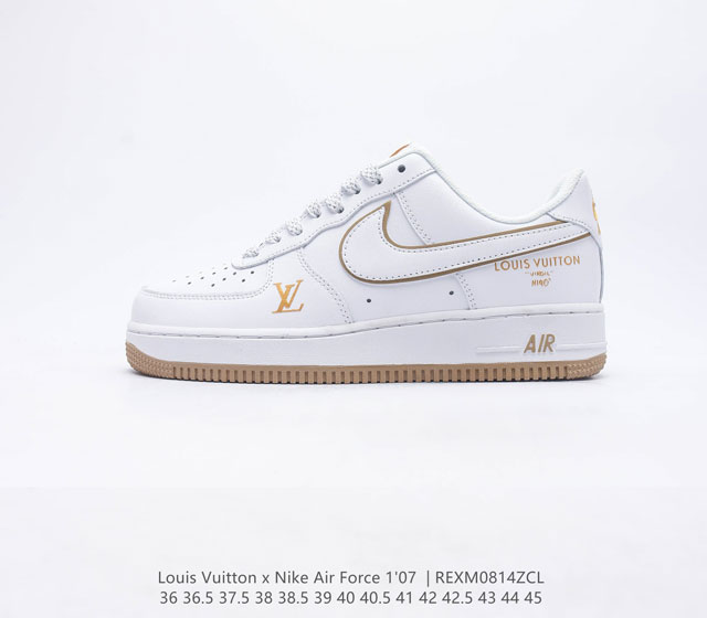 Louis Vuitton x Nike Air Force 1 Low 路易威登联名 空军一号低帮百搭休闲运动板鞋 柔软 弹性十足的缓震性能和出色的中底设计