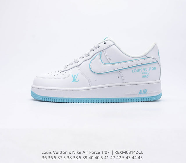 Louis Vuitton x Nike Air Force 1 Low 路易威登联名 空军一号低帮百搭休闲运动板鞋 柔软 弹性十足的缓震性能和出色的中底设计