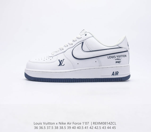 Louis Vuitton x Nike Air Force 1 Low 路易威登联名 空军一号低帮百搭休闲运动板鞋 柔软 弹性十足的缓震性能和出色的中底设计 - 点击图像关闭