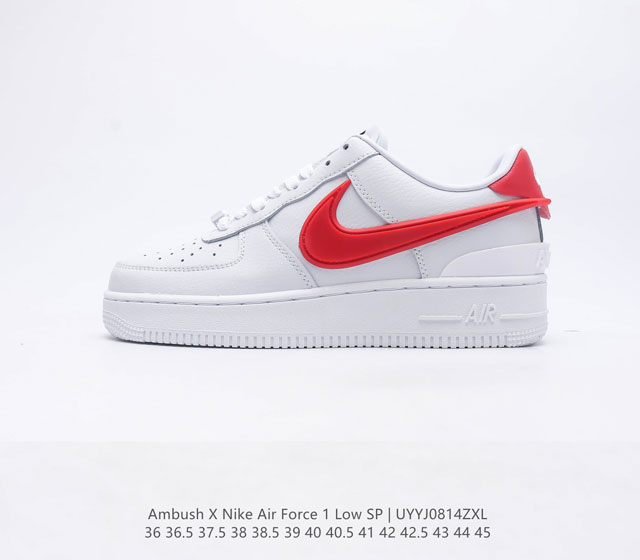 Ambush x Nk Air Force 1'07 Low 耐克 空军一号 AF1 低帮休闲板鞋 鞋面采用了优质原厂皮革标志性的 Swoosh 延伸至鞋跟之外