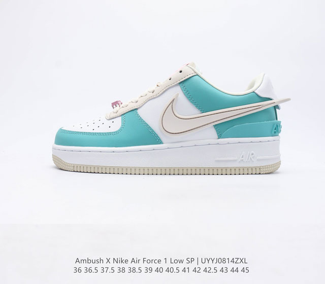 Ambush x Nk Air Force 1'07 Low 耐克 空军一号 AF1 低帮休闲板鞋 鞋面采用了优质原厂皮革标志性的 Swoosh 延伸至鞋跟之外