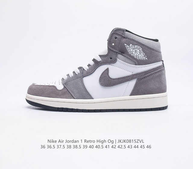 耐克 Nike Air Jordan 1 Retro High OG 乔丹一代篮球鞋复刻运动鞋 皮面高帮板鞋的设计灵感源自运动夹克 带你重温入选球队时刻 采用经