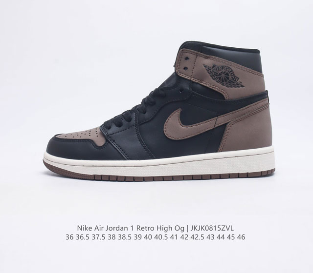 耐克 Nike Air Jordan 1 Retro High OG 乔丹一代篮球鞋复刻运动鞋 皮面高帮板鞋的设计灵感源自运动夹克 带你重温入选球队时刻 采用经