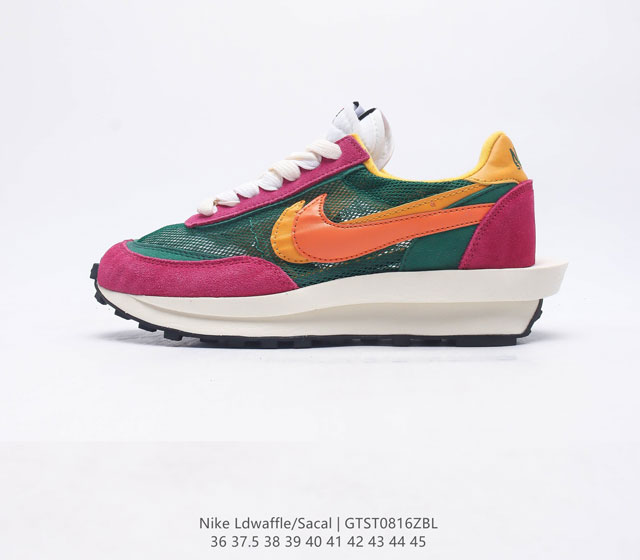 头层皮 真标 耐克 SACAI NIKE LDV Waffle 重磅联名运动鞋日式解构美学SACAI联名 NIKE LDV Waffle重叠设计前卫华夫变形休