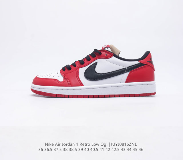 头层皮 耐克 乔丹Air Jordan 1 Low AJ1 乔1 低帮复古文化休闲运动篮球鞋1985 年面世的元年款汲取设计灵感 采用简洁大方的经典外观 熟悉