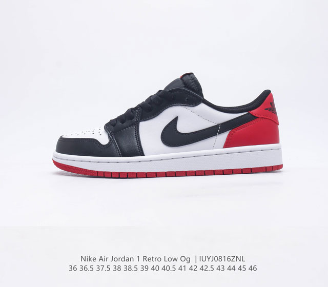 头层皮 耐克 乔丹Air Jordan 1 Low AJ1 乔1 低帮复古文化休闲运动篮球鞋1985 年面世的元年款汲取设计灵感 采用简洁大方的经典外观 熟悉