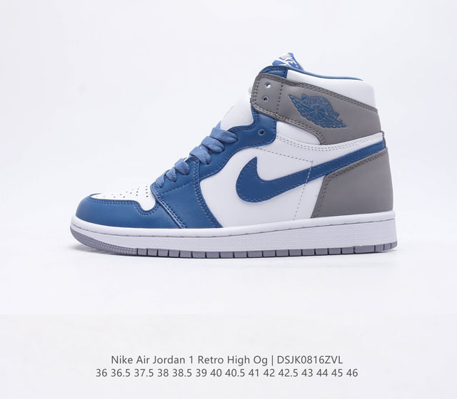 耐克 Nike Air Jordan 1 Retro High OG 乔丹一代篮球鞋复刻运动鞋 皮面高帮板鞋的设计灵感源自运动夹克 带你重温入选球队时刻 采用经