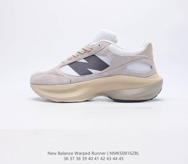 椰香扑鼻New Balance Warped Runner新款老爹鞋复古运动跑步鞋Beam大底提供足步弓支撑 解构皮革 用纤维革拼接透气网眼 后跟搭载外露缓震胶