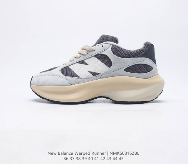 椰香扑鼻New Balance Warped Runner新款老爹鞋复古运动跑步鞋Beam大底提供足步弓支撑 解构皮革 用纤维革拼接透气网眼 后跟搭载外露缓震胶