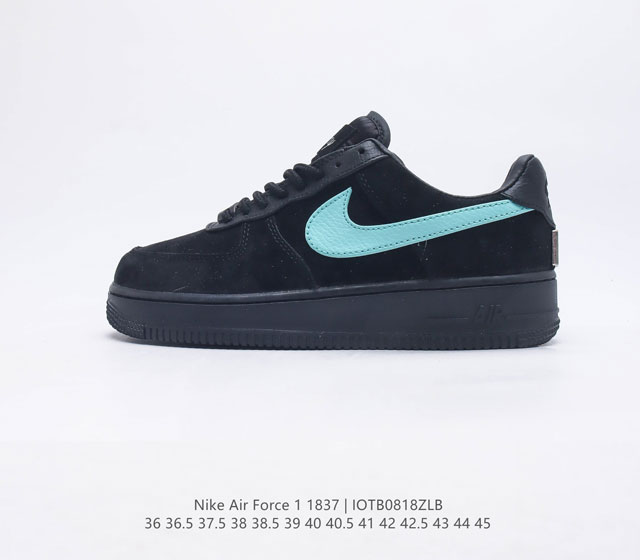 联名奢侈品大牌-蒂芙尼 Tiffany & Co. x Nike Air Force 1 Low SP 1837 空军一号经典低帮百搭休闲运动板鞋 联名黑蒂芙尼