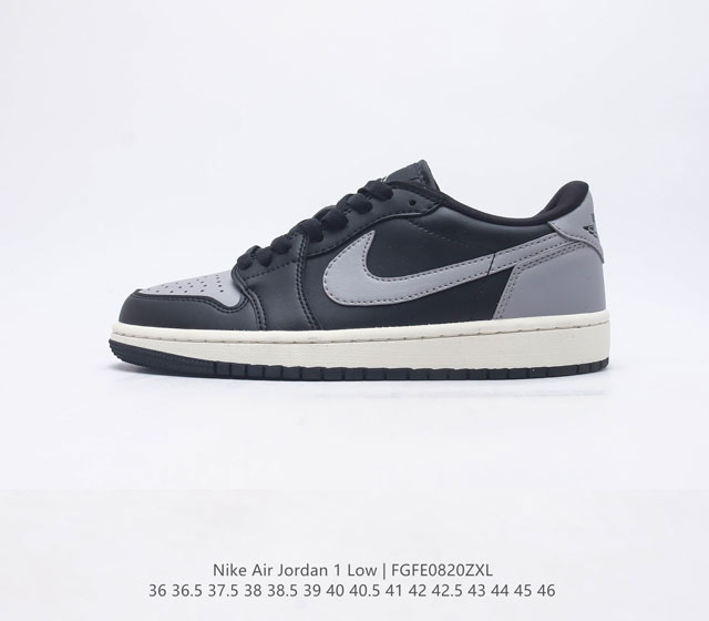 特价头层皮 耐克 乔丹1代 Air Jordan 1 Low AJ1 乔1 低帮复古文化休闲运动篮球鞋 1985 年面世的元年款汲取设计灵感 采用简洁大方的经