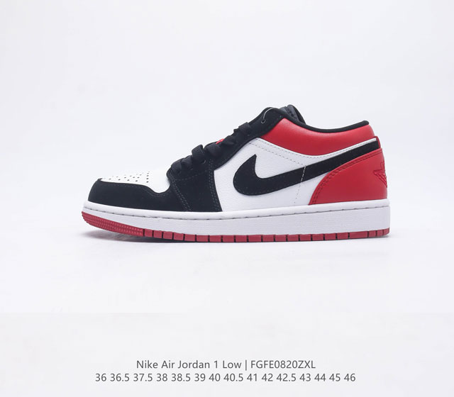 特价头层皮 耐克 乔丹1代 Air Jordan 1 Low AJ1 乔1 低帮复古文化休闲运动篮球鞋 1985 年面世的元年款汲取设计灵感 采用简洁大方的经