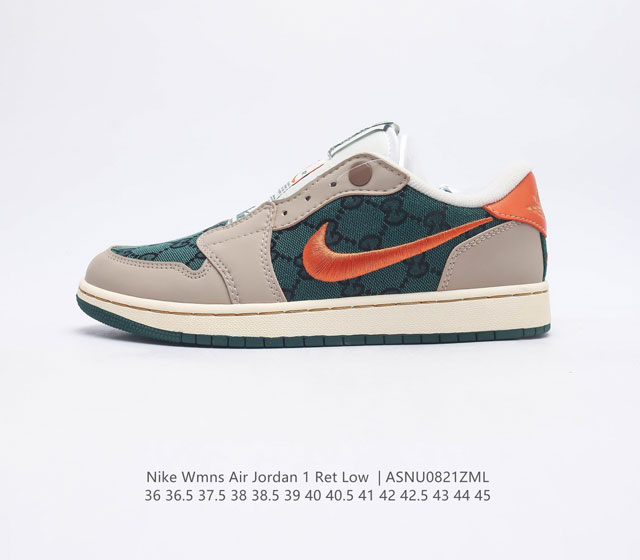 耐克 乔丹Nike Air Jordan 1 Ret Low Slip 低帮AJ 1 刺绣logo 一脚蹬 黑脚趾 AJ1 乔丹1代 一代 aj1 乔1 刺绣勾