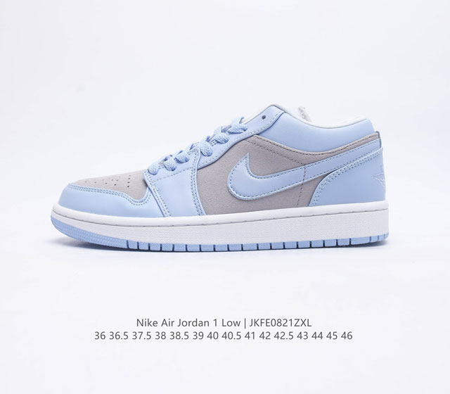 特价头层皮 耐克 乔丹1代 Air Jordan 1 Low AJ1 乔1 低帮复古文化休闲运动篮球鞋 1985 年面世的元年款汲取设计灵感 采用简洁大方的经