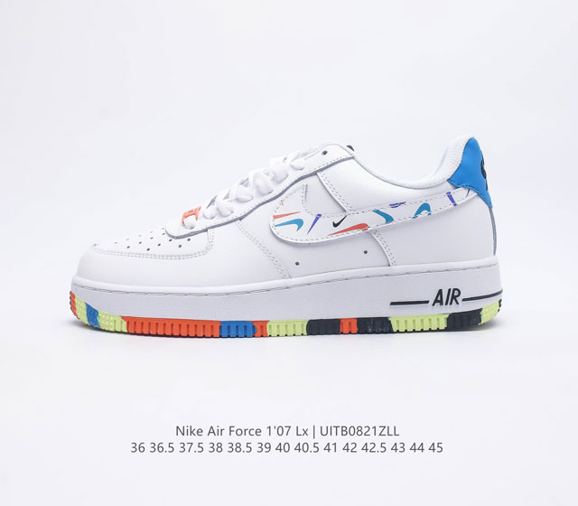 耐克 Nike Air Force 1 '07 LX 空军一号 AF1 男女子运动鞋复古篮球鞋巧妙结合复古美学和新潮魅力 旨在致敬 40 年来风靡世界的元年款篮