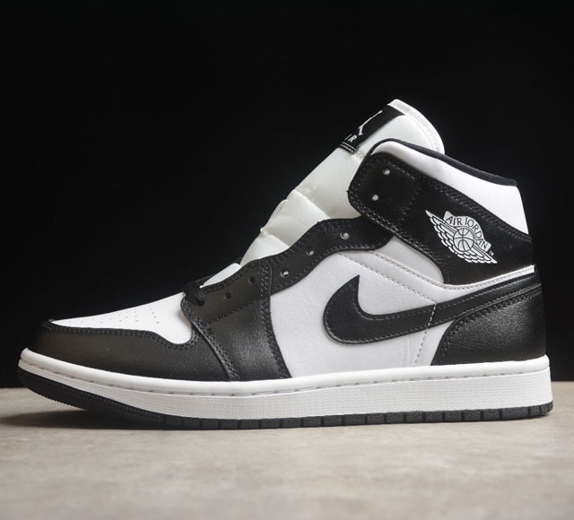 CJ版本 Air Jordan 1 Mid Panda AJ1 乔1黑白熊猫 中邦篮球鞋 DV0991-101中系帮列 全批jw新次 原装模原大底全鞋原厂制定皮