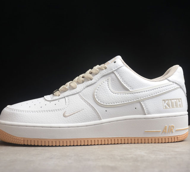 Kith x Nk Air Force 1'07 Low 联名 杏色 空军一号低帮休闲板鞋 KT1659-008打造纯正空军版型#专注外贸渠道 全掌内置蜂窝气垫