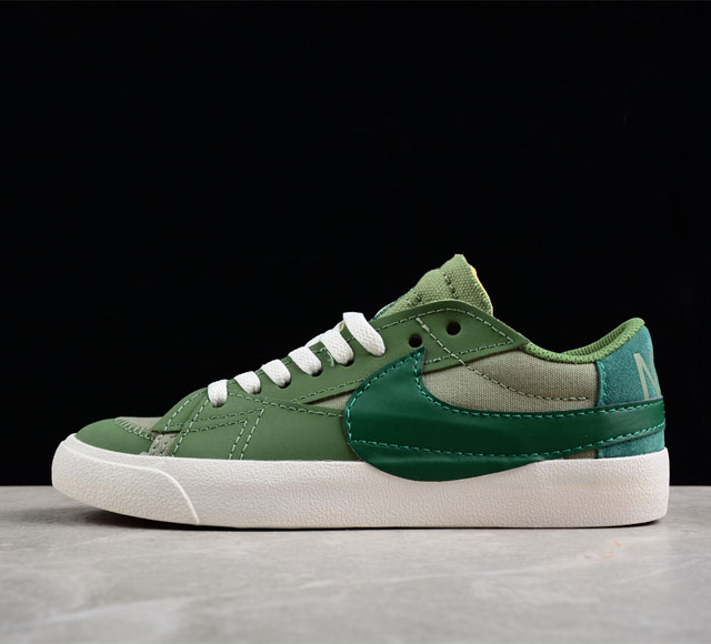 Nike Blazer 77 Low Jumbo Green White 1977开拓者系列低帮百搭休闲运动篮球板鞋 深绿大钩 FJ5468-386尺码 36