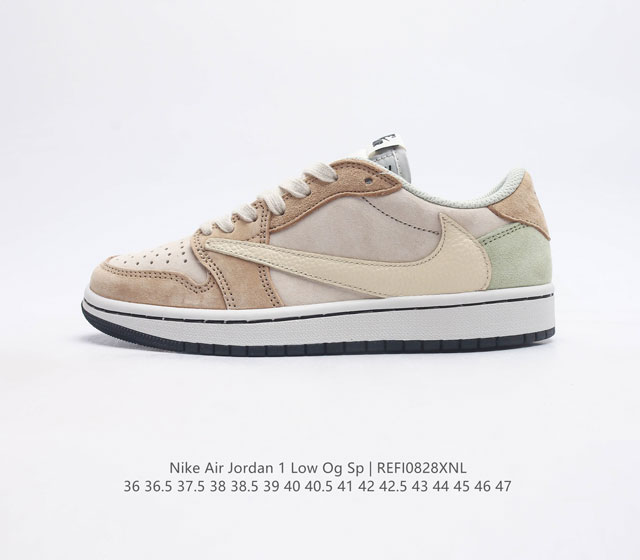 耐克运动鞋 Nike Air Jordan 1 Low Og Sp 倒勾 低帮篮球鞋 Aj1 乔丹1代 Aj1 乔1 反向脚趾复古运动鞋 亮点之处在于鞋侧的倒置