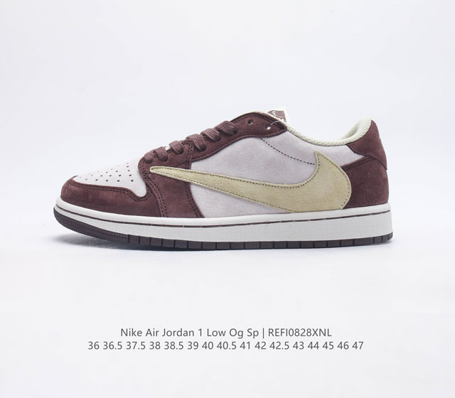 耐克运动鞋 Nike Air Jordan 1 Low Og Sp 倒勾 低帮篮球鞋 Aj1 乔丹1代 Aj1 乔1 反向脚趾复古运动鞋 亮点之处在于鞋侧的倒置