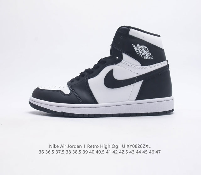 仿头层皮 耐克 Nike Air Jordan 1 Retro High Og 乔丹一代篮球鞋复刻运动鞋 皮面高帮板鞋的设计灵感源自运动夹克 带你重温入选球队时