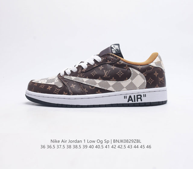 耐克运动鞋 Nike Air Jordan 1 Low Og Sp 倒勾 低帮篮球鞋 Aj1 乔丹1代 Aj1 乔1 反向脚趾复古运动鞋 亮点之处在于鞋侧的倒置