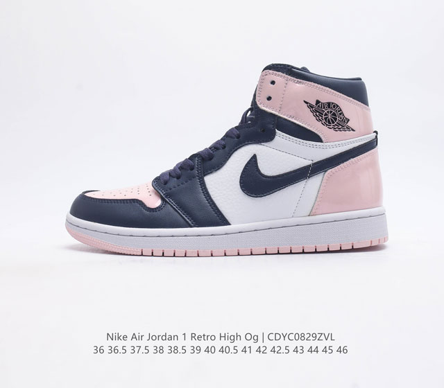 头层皮 耐克 Nike Air Jordan 1 Retro High Og 乔丹一代篮球鞋复刻运动鞋 皮面高帮板鞋的设计灵感源自运动夹克 带你重温入选球队时刻