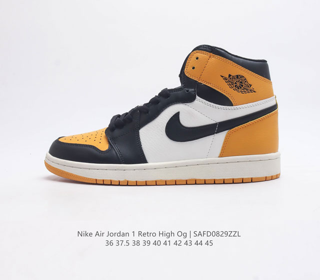 耐克 Nike Air Jordan 1 Retro High Og 乔丹一代篮球鞋复刻运动鞋 皮面高帮板鞋的设计灵感源自运动夹克 带你重温入选球队时刻 采用经