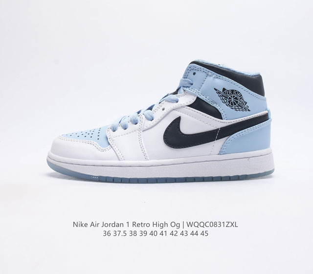 耐克 Nike Air Jordan 1 Retro High Og 乔丹一代篮球鞋复刻运动鞋 皮面高帮板鞋的设计灵感源自运动夹克 带你重温入选球队时刻 采用经