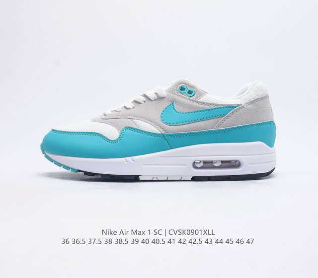 公司级 耐克 Nike Air Max 1 男女子运动鞋 从法国建筑中汲取设计灵感 兼具运动风范和时尚格调 是此系列起初搭载 Air 的鞋款 疾速外观 经典缓震